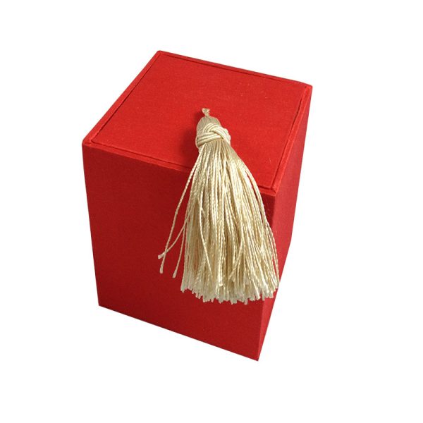 Red silk tea box