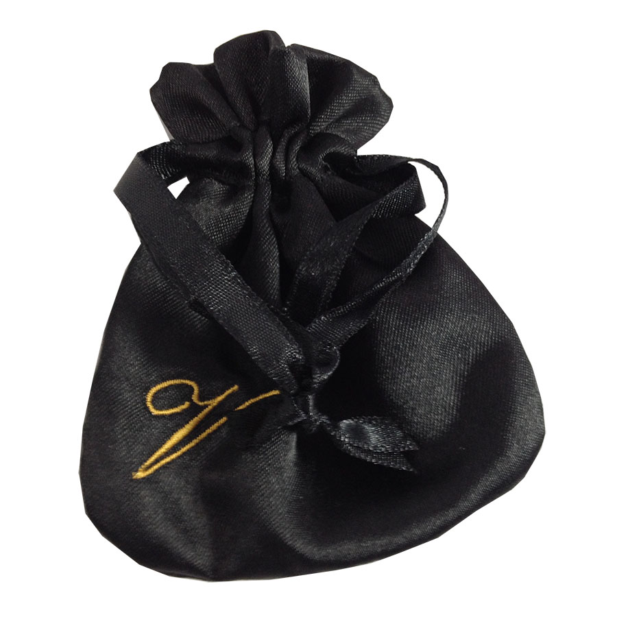 Black satin hotsell drawstring bag