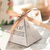 Beautiful Marble Pattern Pyramid Favor Box Set