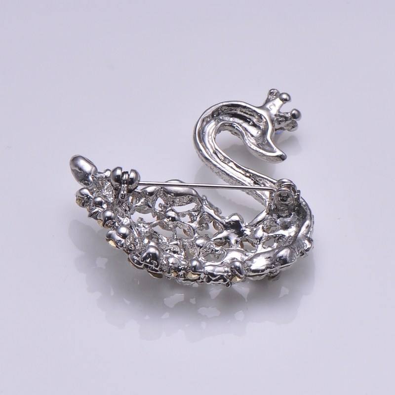 Buy wholesale Sterling Silver Brooch for Women with Swan Couple