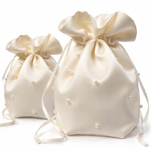 Ivory Wedding Pouch Embellished With Pearls