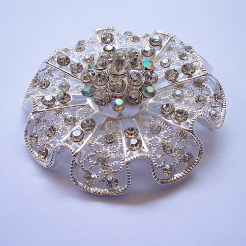 Luxury Silver Diamond Wedding Brooch