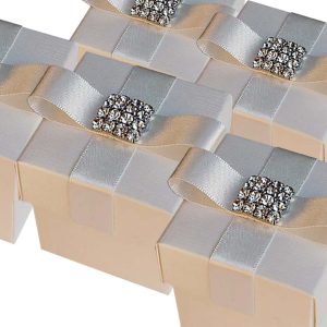 Luxury handmade ivory wedding favour boxes