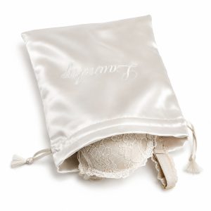custom embroidery satin lingerie bag