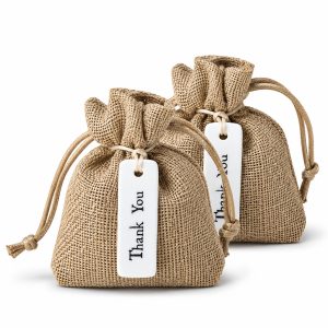 small jute favor bag