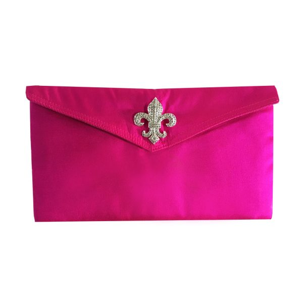 Fleur-De-Lis-Shocking-Pink-Silk-Envelope