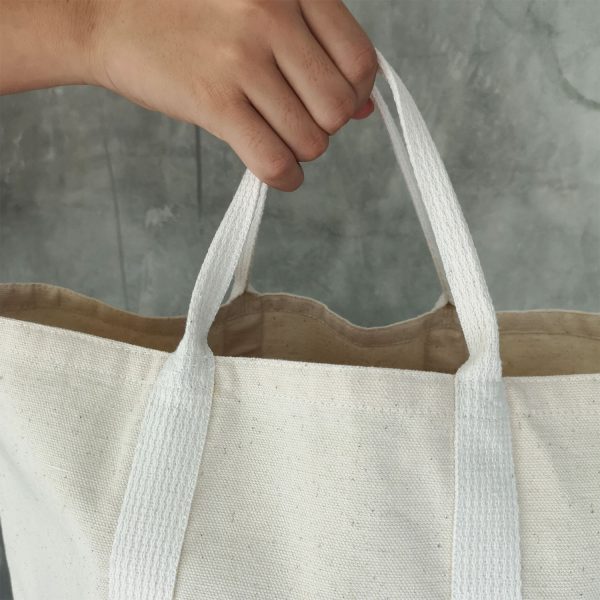 Canvas tote bag with cotton handle