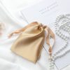 Champagne satin drawstring bag