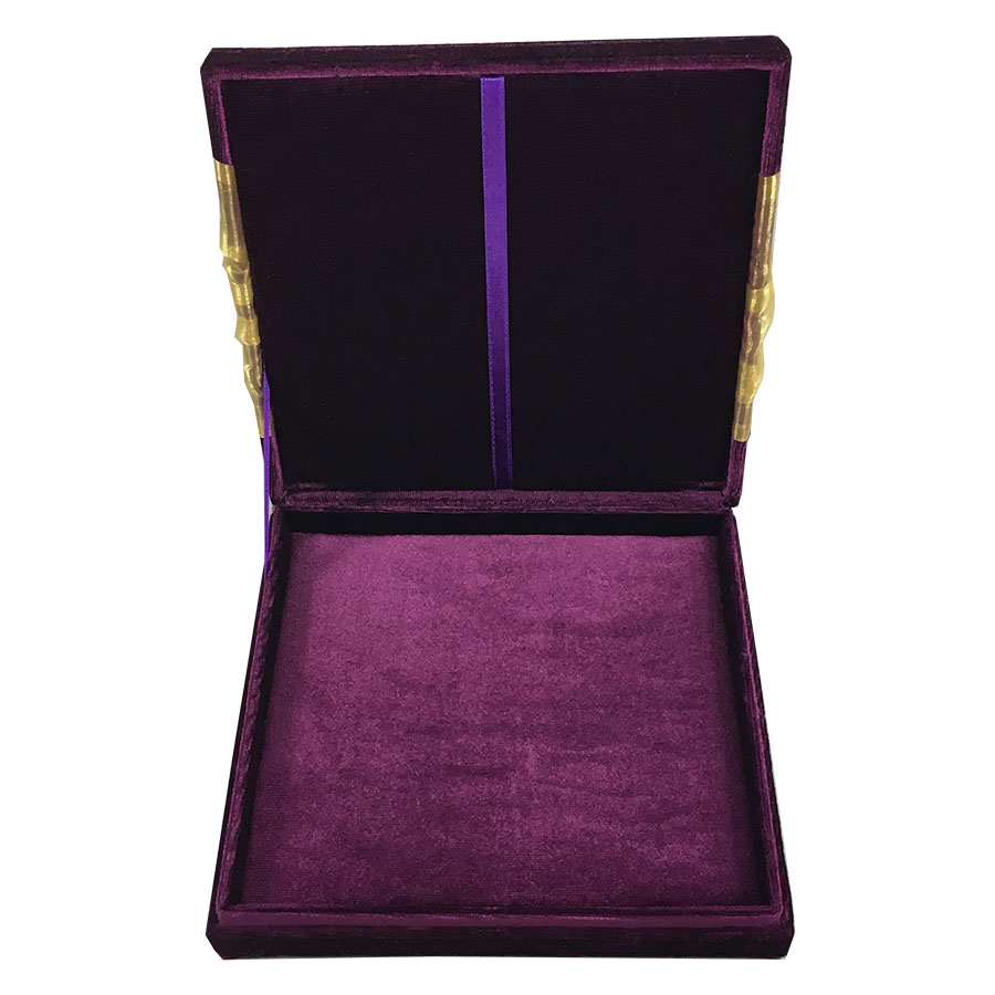 Purple Hinged Lid Velvet Box For Invitation Cards & Packaging of Luxury  Items