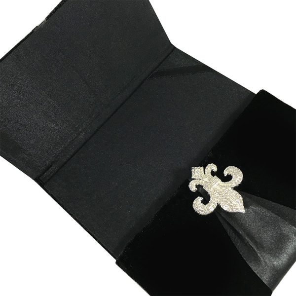 Black velvet pocket folder