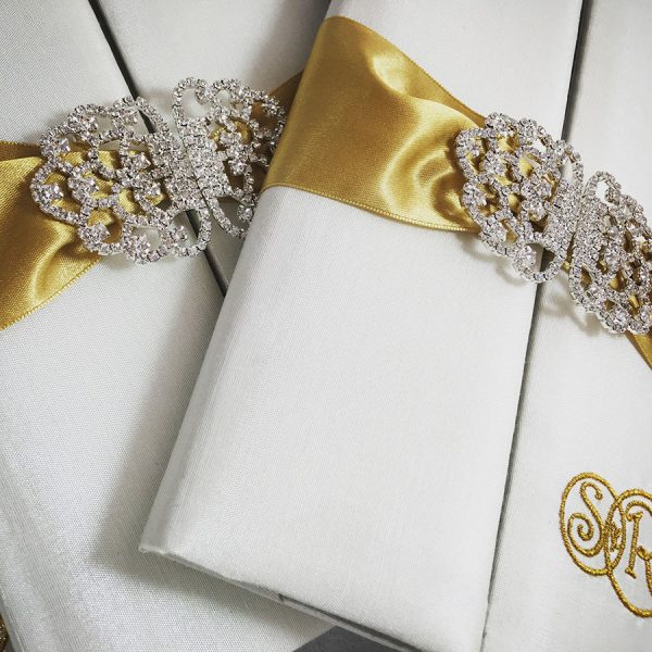 Luxury silk invitation folder for wedding cards