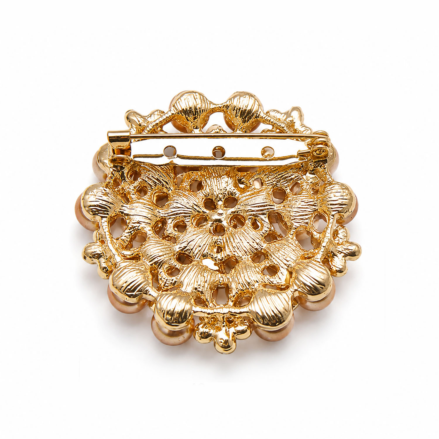 back view of pearl brooch with pin lock