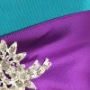 Light Teal Color Silk Wedding Folder & Large Brooch Embellishment - Image 3