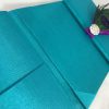 Stunning Light Teal Peacock Wedding Invitations With Embellishment - Image 3