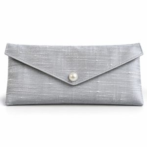 Grey Silk Wedding Envelope