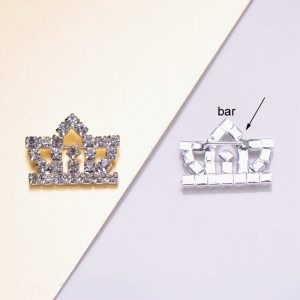 silver plated crown brooch