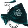 embroidered velvet pouch