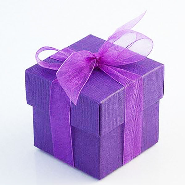 purple favour box