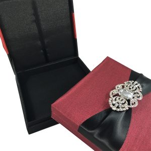 black and red wedding invitation boxes