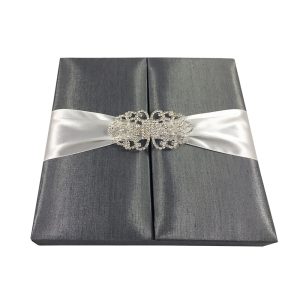 Dark Grey Boxed Wedding Invitation