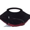 Maroon & Black Embroidered Silk Tote Bag - Image 2