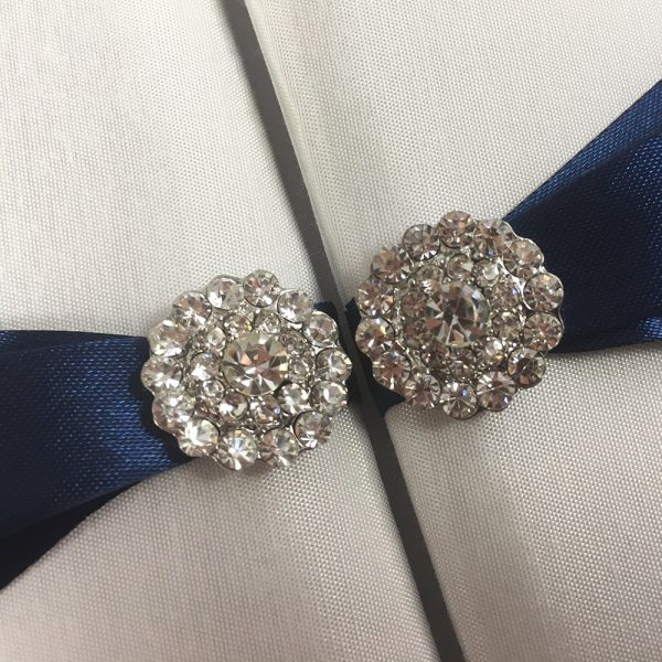 detail picture crystal button wedding embellishment