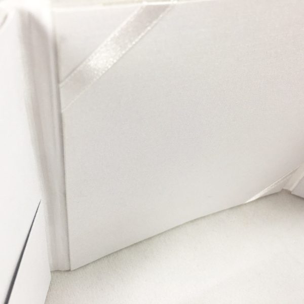 interior of white folder in close up