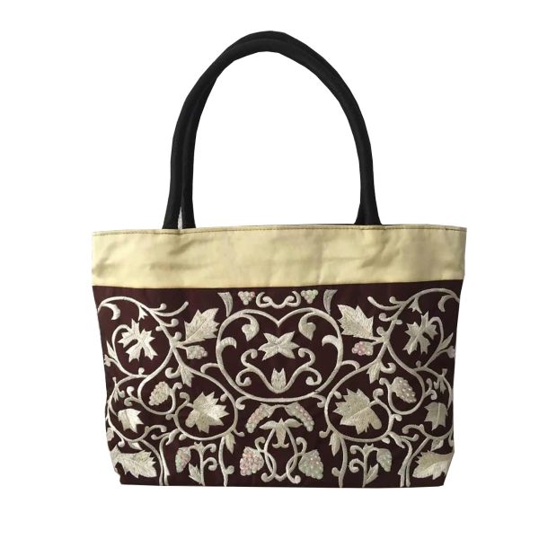 brocade embroidered silk shoulder bag