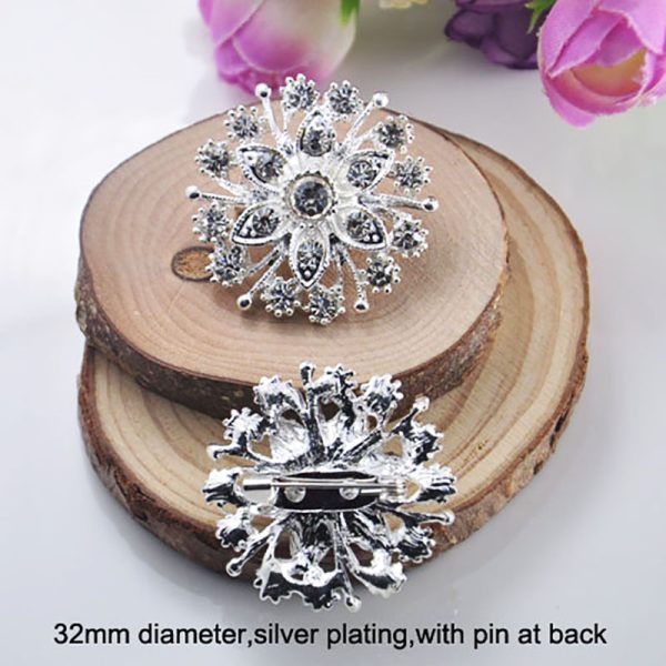 Crystal brooch wedding embellishment