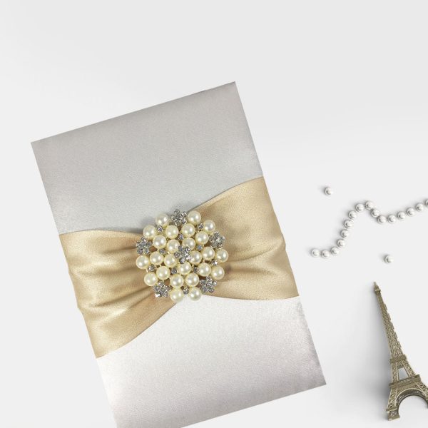 Pearl silk invitation design by Dennis Wisser