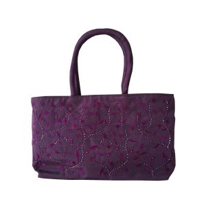Purple silk ladies bag