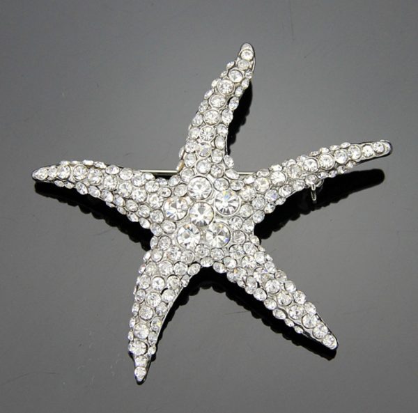 Rhinestone starfish brooch
