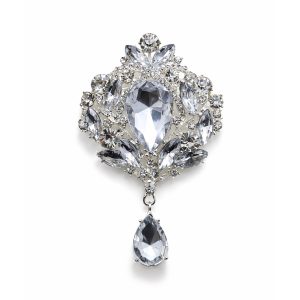 Teardrop pendant wedding brooch