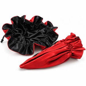 Traditional Chinese Design Jewellery Drawstring Bag Red and Black