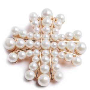 pearl cross brooch