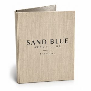 Custom Cotton Ring Binder Menu Cover Made in Thailand