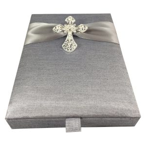 cross brooch communion invitation box
