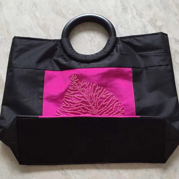 folded silk bag