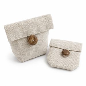 hemp pouch with coconut button closure