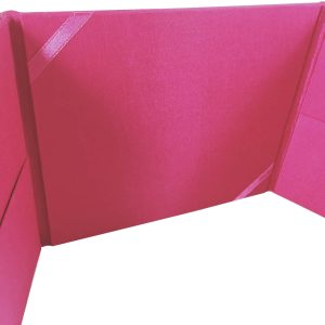 Luxury pink pocket fold silk invite for quince and wedding cards