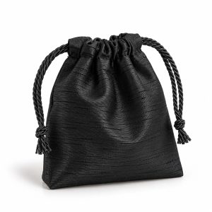black silk drawstring jewelry pouch bag Thailand