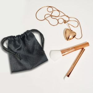 Black silk jewellery pouch
