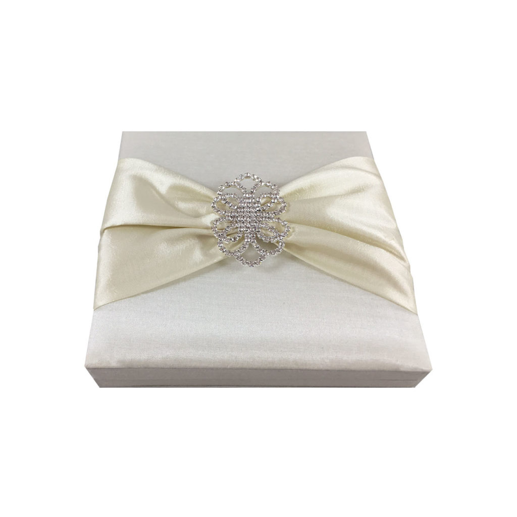 Luxury Boxed Invitation Creation In Ivory Featuring Crystal ...