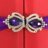 Luxury Chocolate Silk Invitation Box In Red & Purple Color - Image 2