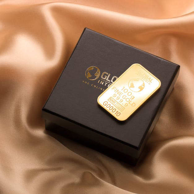 black packaging box with golden foil print