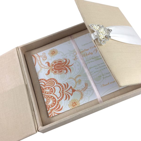 linen wedding box