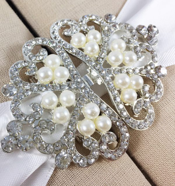 silver crown pearl clasp