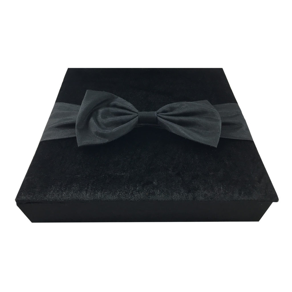 Large Black Velvet Condolence Box Luxury Wedding