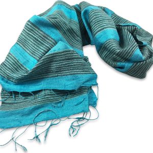 Teal silk scarf