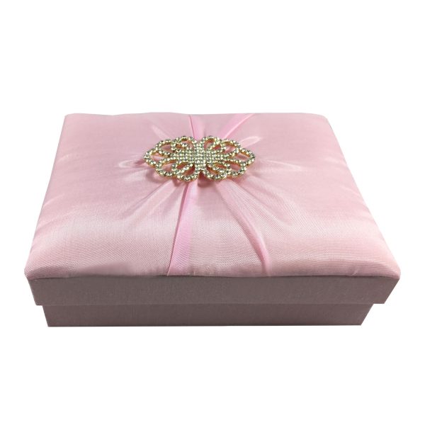 Pink silk gift box